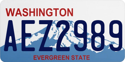WA license plate AEZ2989
