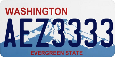 WA license plate AEZ3333