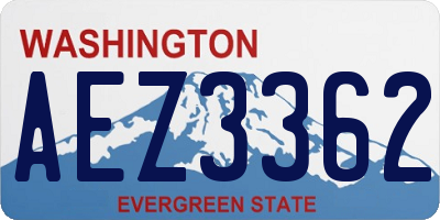 WA license plate AEZ3362