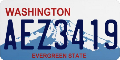 WA license plate AEZ3419
