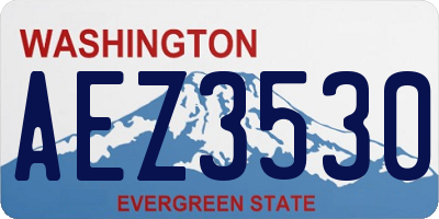 WA license plate AEZ3530
