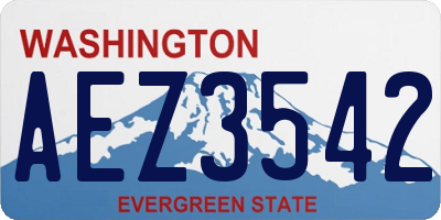 WA license plate AEZ3542