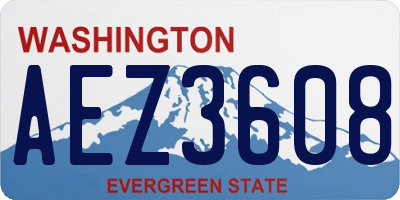 WA license plate AEZ3608