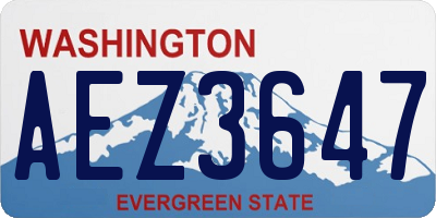 WA license plate AEZ3647