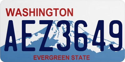 WA license plate AEZ3649