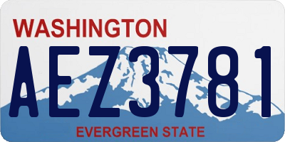 WA license plate AEZ3781