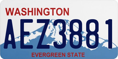 WA license plate AEZ3881