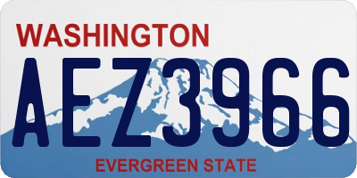 WA license plate AEZ3966
