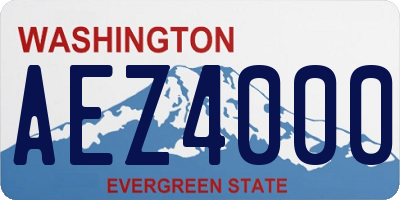 WA license plate AEZ4000