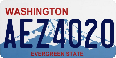 WA license plate AEZ4020
