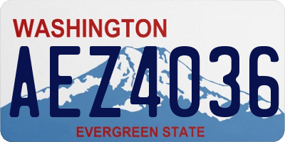 WA license plate AEZ4036
