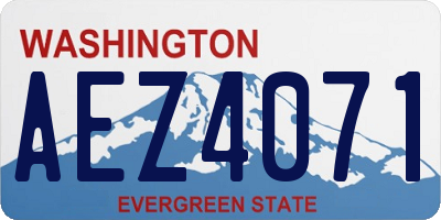 WA license plate AEZ4071