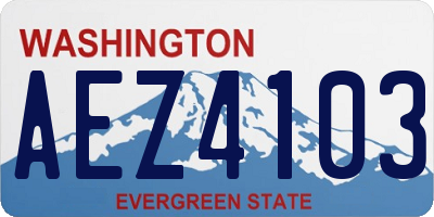 WA license plate AEZ4103