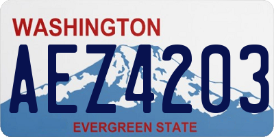 WA license plate AEZ4203