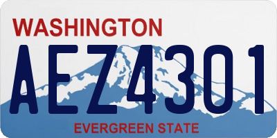 WA license plate AEZ4301