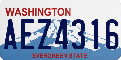 WA license plate AEZ4316