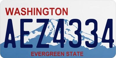 WA license plate AEZ4334