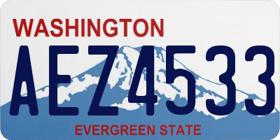 WA license plate AEZ4533