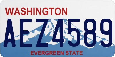 WA license plate AEZ4589