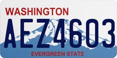 WA license plate AEZ4603