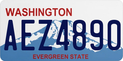 WA license plate AEZ4890