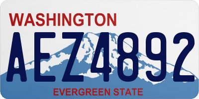 WA license plate AEZ4892