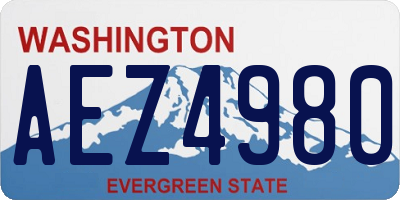 WA license plate AEZ4980