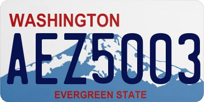 WA license plate AEZ5003