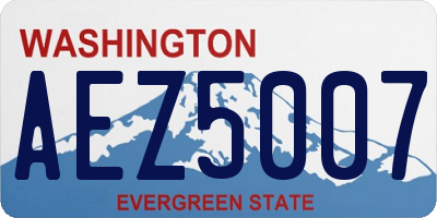 WA license plate AEZ5007