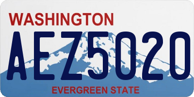 WA license plate AEZ5020