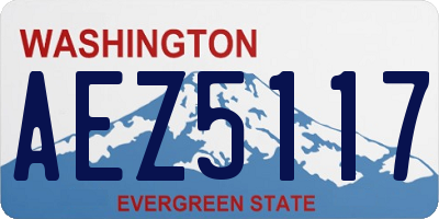 WA license plate AEZ5117