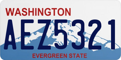 WA license plate AEZ5321
