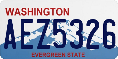 WA license plate AEZ5326