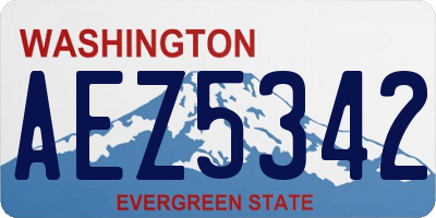 WA license plate AEZ5342