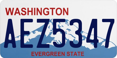 WA license plate AEZ5347