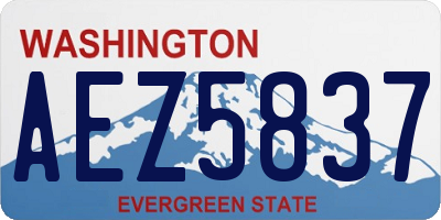 WA license plate AEZ5837
