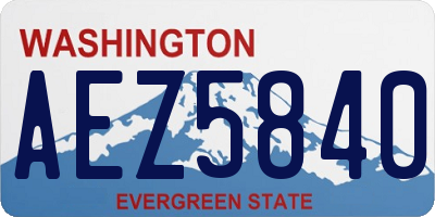 WA license plate AEZ5840