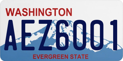 WA license plate AEZ6001