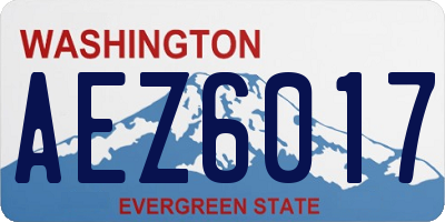 WA license plate AEZ6017