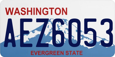 WA license plate AEZ6053