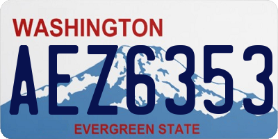 WA license plate AEZ6353