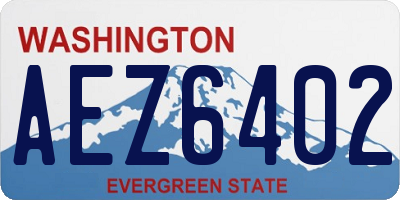 WA license plate AEZ6402