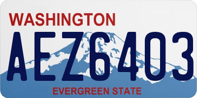 WA license plate AEZ6403