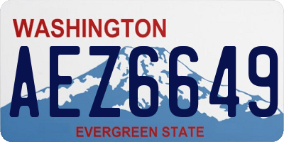 WA license plate AEZ6649