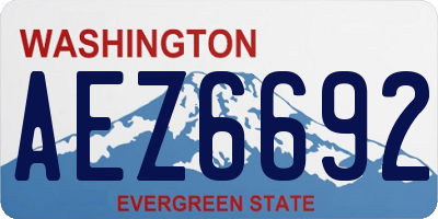 WA license plate AEZ6692