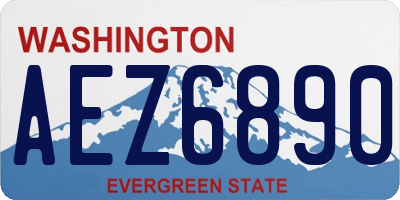 WA license plate AEZ6890