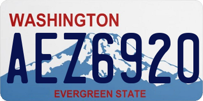WA license plate AEZ6920