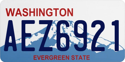 WA license plate AEZ6921