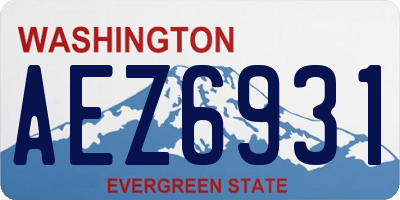 WA license plate AEZ6931