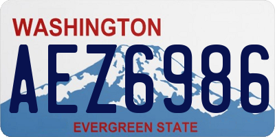 WA license plate AEZ6986